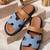 Tan embellished faux leather double strap flats for women