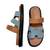 Tan embellished faux leather double strap flats for women