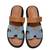 Tan embellished faux leather double strap flats for women