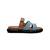 Tan embellished faux leather double strap flats for women