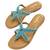Tan embroidered faux leather flat sandals for women