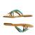 Tan embroidered faux leather flat sandals for women