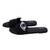 Black beaded faux leather evil eye flats for women