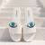 White beaded faux leather evil eye flats for women