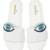 White beaded faux leather evil eye flats for women