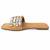 Tan embellished faux leather square toe flats for women