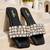Black embellished faux leather square toe flats for women
