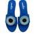 Blue beaded faux leather evil eye flats for women