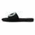 Black beaded faux leather evil eye flats for women