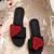 Black rhinestone faux leather heart flats for women