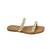 Tan embellished faux leather double strap flats for women
