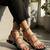 Black rhinestone faux leather tie-up flats for women