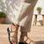Black rhinestone faux leather tie-up flats for women