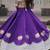 White and Purple Roman Kutchi Gamthi Work Blouse With Gota & Mirror Work Flared Lehenga
