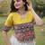 Parrot and White Roman Kutchi Gamthi Work Blouse With Gota & Mirror Work Flared Lehenga