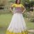 Parrot and White Roman Kutchi Gamthi Work Blouse With Gota & Mirror Work Flared Lehenga