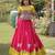 Parrot and Pink Roman Kutchi Gamthi Work Blouse With Gota & Mirror Work Flared Lehenga