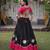 Pink and Black Roman Kutchi Gamthi Work Blouse With Gota & Mirror Work Flared Lehenga