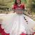 Maroon and White Roman Kutchi Gamthi Work Blouse With Gota & Mirror Work Flared Lehenga