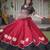 Black and Maroon Roman Kutchi Gamthi Work Blouse With Gota & Mirror Work Flared Lehenga