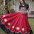 Black and Maroon Roman Kutchi Gamthi Work Blouse With Gota & Mirror Work Flared Lehenga