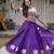 White and Purple Roman Kutchi Gamthi Work Blouse With Gota & Mirror Work Flared Lehenga