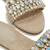 Tan crystal embellished faux leather jute flats for women