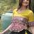 Parrot and Black Roman Kutchi Gamthi Work Blouse With Gota & Mirror Work Flared Lehenga