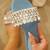 Blue crystal embellished faux leather denim flats for women