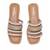 Tan embellished faux leather multi-strap flats for women