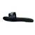 Black beaded faux leather evil eye flats for women