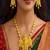 Goddess Lakshmi Temple Jewelry Set: Antique Matte Gold Haram Necklace, Earrings