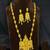 Goddess Lakshmi Temple Jewelry Set: Antique Matte Gold Haram Necklace, Earrings