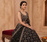 Black Crepe Silk Sequins Dori Work Embroidered Lehenga