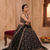 Black Crepe Silk Sequins Dori Work Embroidered Lehenga