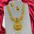 Antique Gold Lakshmi Haram Necklace Earrings Set, South Indian Bridal Kemp Stone Pearls
