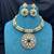 Emerald Green Kundan Choker Necklace Set, Gold Plated Bridal Jewelry