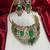 Indian Bridal Choker Necklace Set, Emerald Green Kundan CZ, Gold Plated Wedding Jewelry