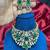 Indian Bridal Choker Necklace Set, Emerald Green Kundan CZ, Gold Plated Wedding Jewelry