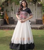 Black Roman Navratri Lehenga Choli with Kutchi Gamthi Embroidery