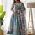 Women's Gorgeous Printed Organza Silk Fabric Flared Anarkali Pant and Dupatta Set
