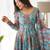 Women's Gorgeous Printed Organza Silk Fabric Flared Anarkali Pant and Dupatta Set