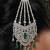 Mughal Style Jhoomar Passa | Emerald Cubic Zirconia Bridal Headpiece