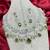 Green Stone Bridal Jewelry Set | Silver CZ Choker, Earrings, Maangtika