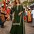 D green dola silk semi stitched suit with embroidery & sequin work