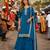 Blue dola silk semi stitched suit with embroidery & sequin work
