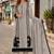 Grey organza semi stitched suit with embroidery & cut sequin work