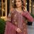 Purple silk semi stitched suit with embroidery & sequin work