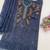 Blue silk semi stitched suit with embroidery & sequin work