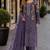 D lavender silk semi stitched suit with embroidery & sequin work